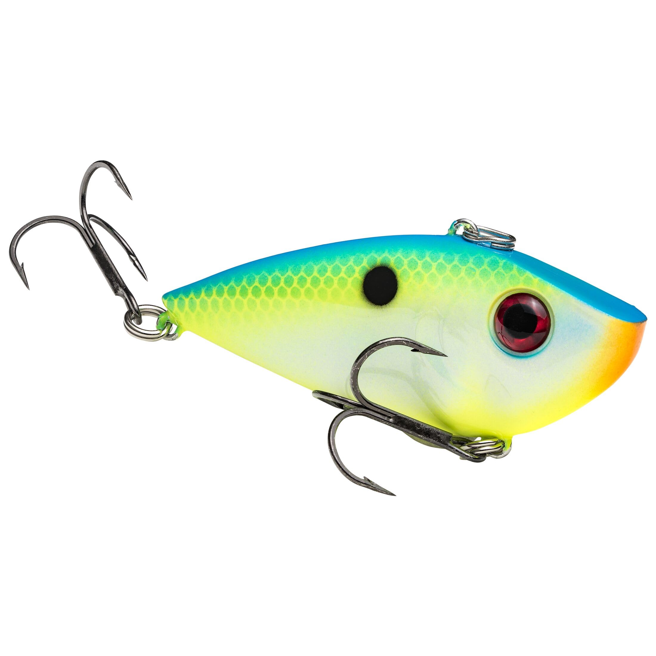 Strike King Red Eyed Shad Fishing Lure, Lipless Crankbait, Free-Floating Internal Rattles, 3D Eyes, Premium Size 3 Treble Hooks, 1/2-Ounce, Sinking