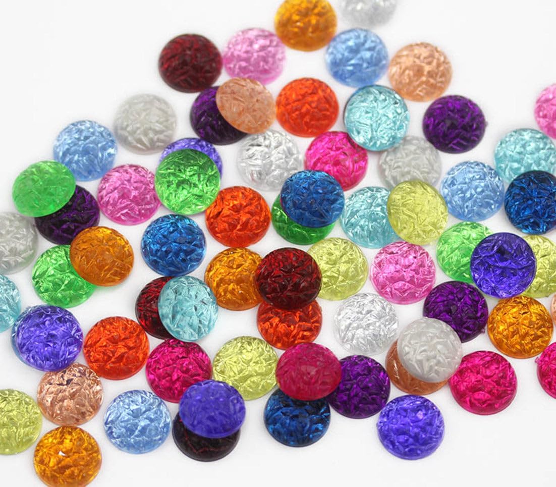 Allstarco Assorted Colors 18Mm Flat Back Acrylic Baroque Cabochons Plastic Gems Plastic Costume Cosplay Jewels - 100 Pieces