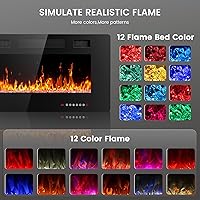Vista 4 de Chimenea eléctrica de 30 pulgadas para empotrar y colocar en la pared, chimenea eléctrica con control remoto, calentador de chimenea, chimenea
