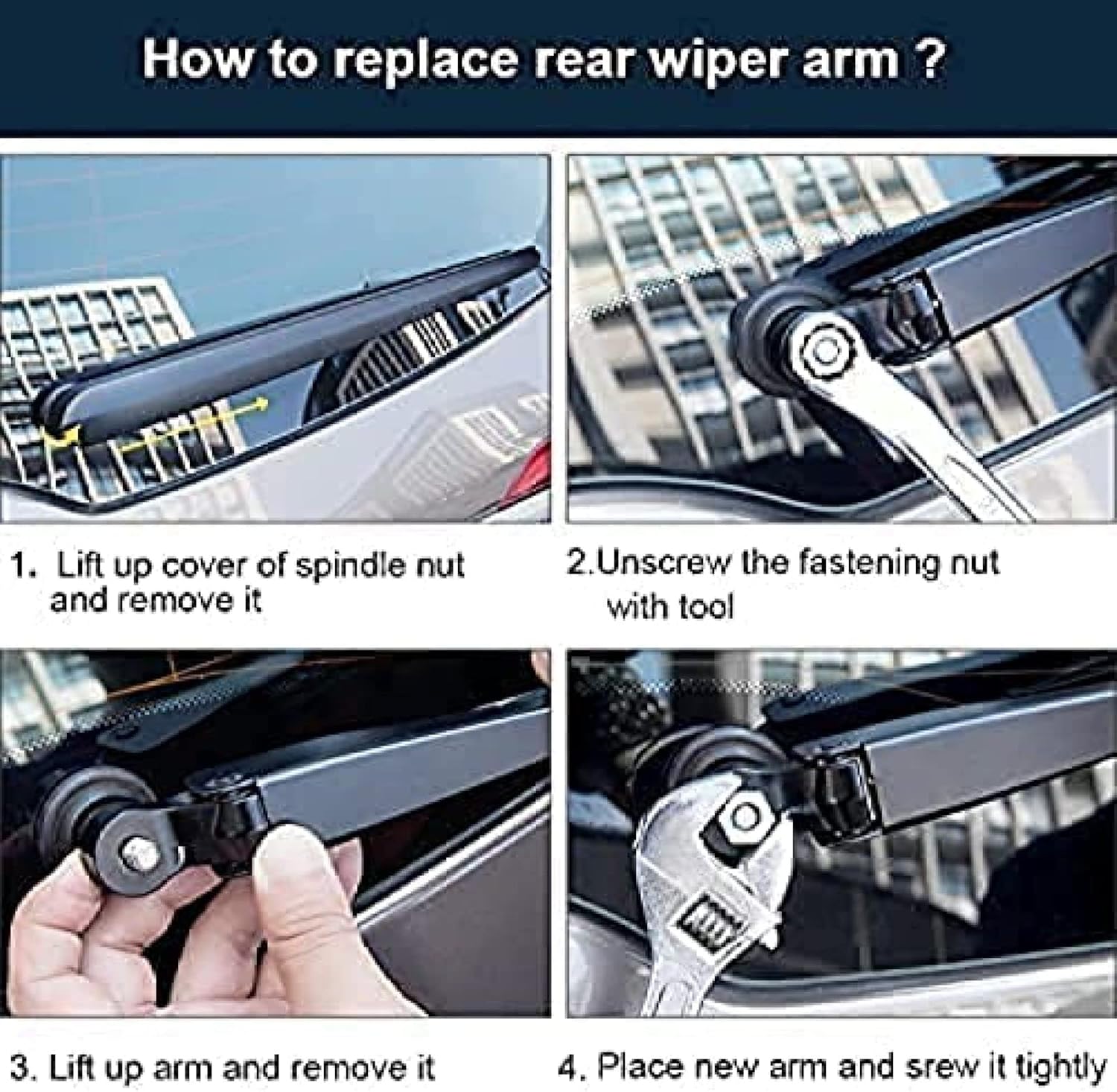 Car rear windshield wiper kit For Volvo V90 2016 2017 2018 2019 2020 2021 Size 12" Back wiper blade washer