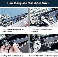 Vista 6 de Car rear windshield wiper kit For Kia Cerato 2003 2004 2005 2006 2007 2008 Back wiper blade washer