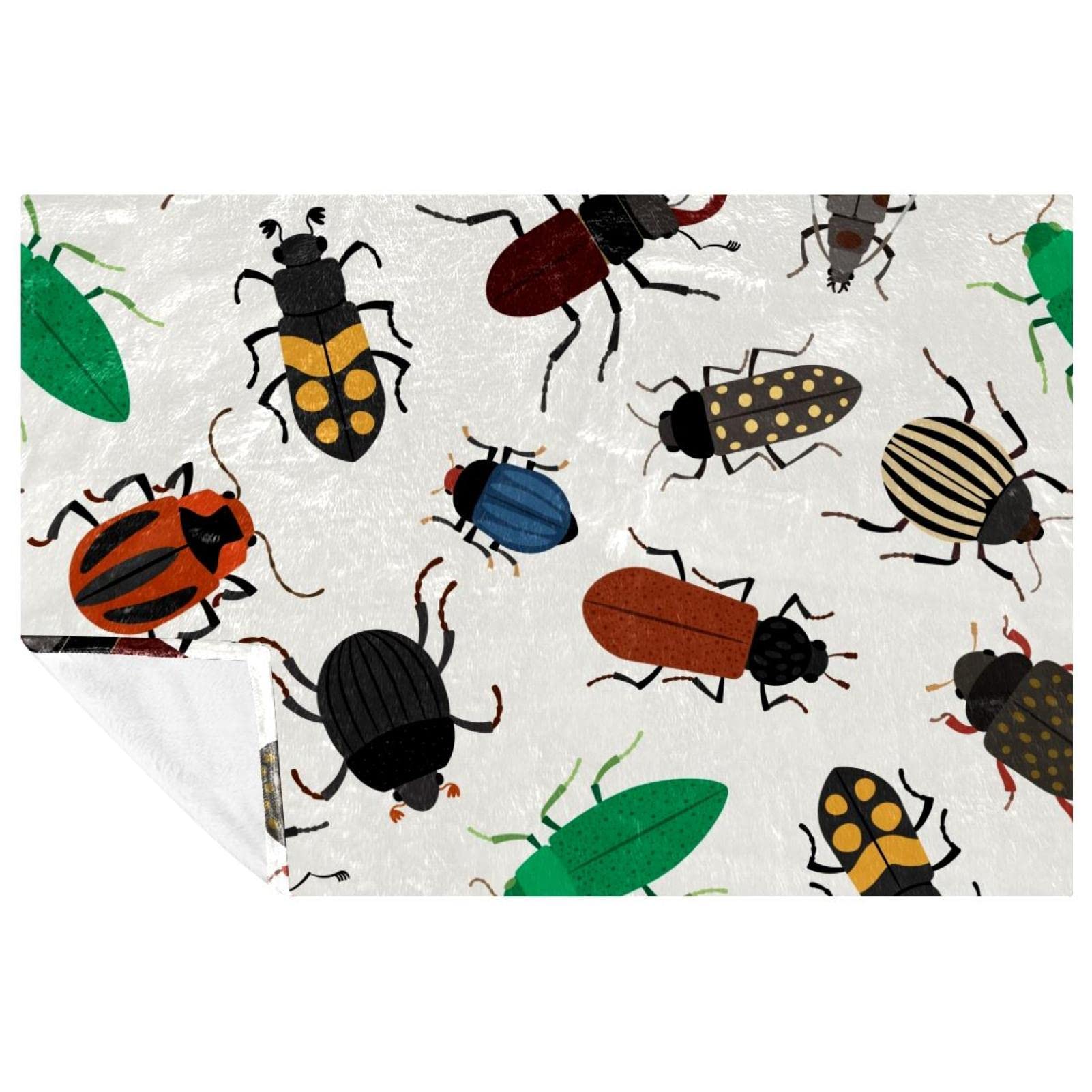 Couverture chaude motif insectes grand lit plaid canapé finitions premium