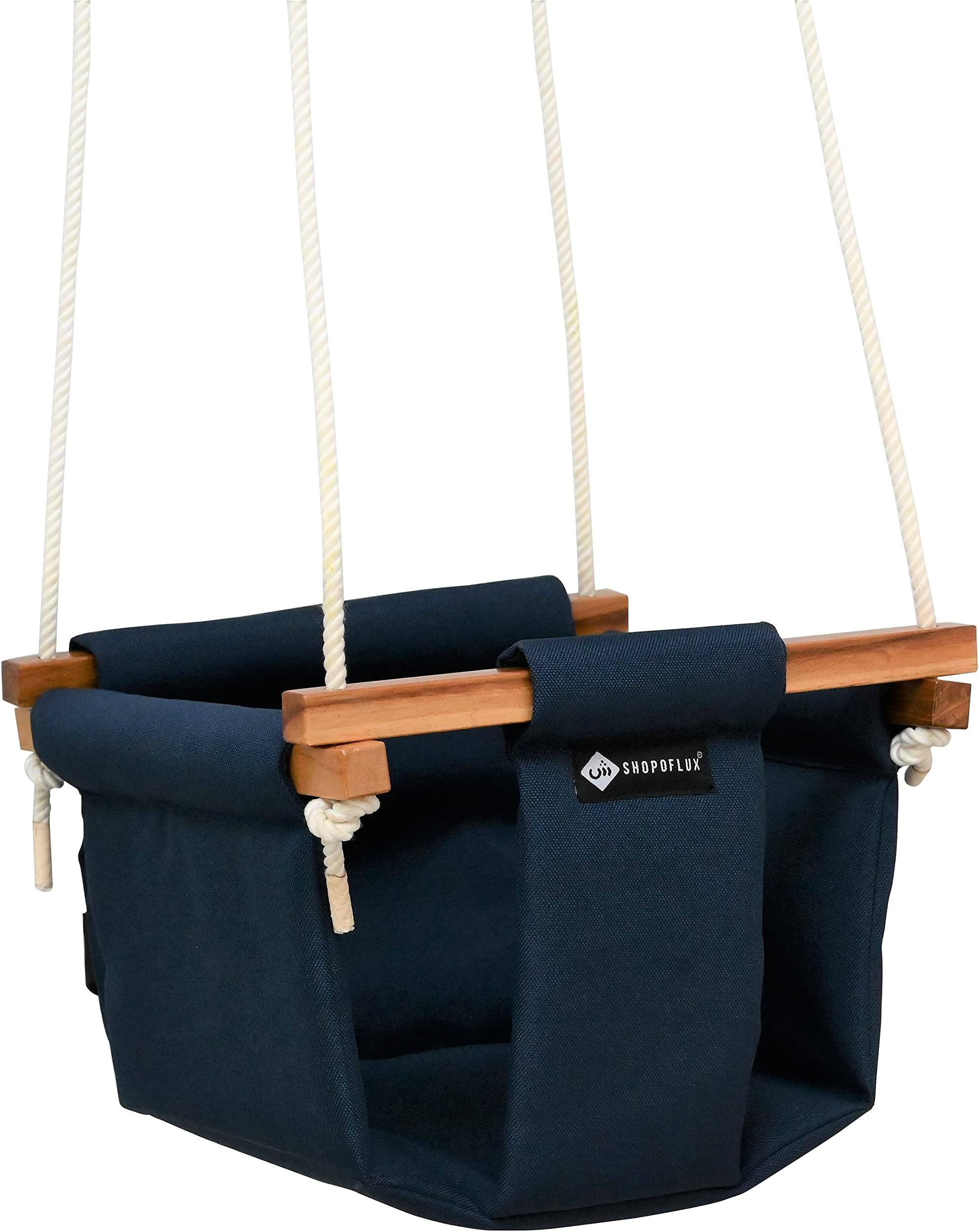 Swing for Kids | Baby Hanging Indoor Outdoor Jhula for Garden, Polyester, 9 Inch (6 Months to 3 Years) (Up to 25 Kg) (Blue)