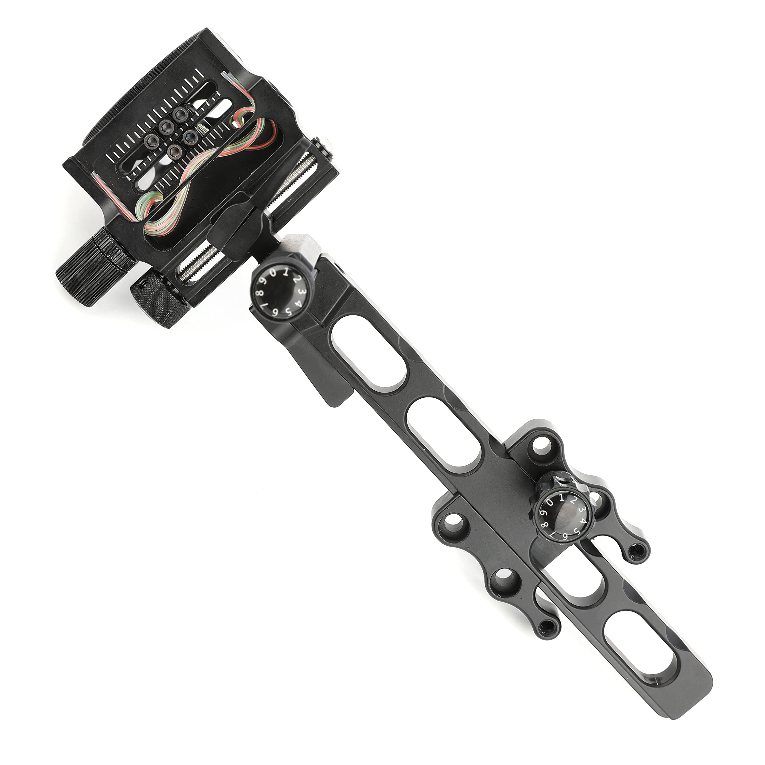 AMEYXGS Compoundbogen Visier 5 Pin, 0,019" Faseroptik, Aluminium, 4X 6X, für Rechts- & Linkshand, Jagdvisier