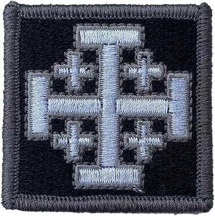 Jerusalem Cross - 2" x 2" Tactical Morale Patch - Black White