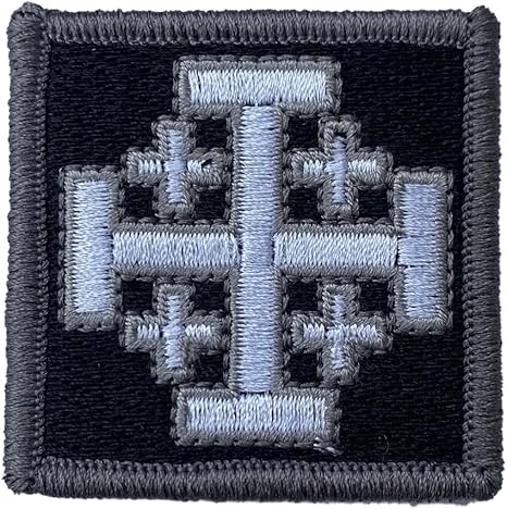 Jerusalem Cross - 2" x 2" Tactical Morale Patch - Black White