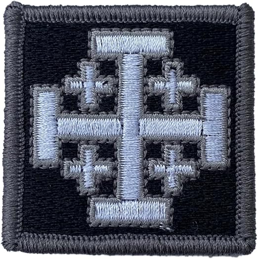 Jerusalem Cross - 2" x 2" Tactical Morale Patch - Black White