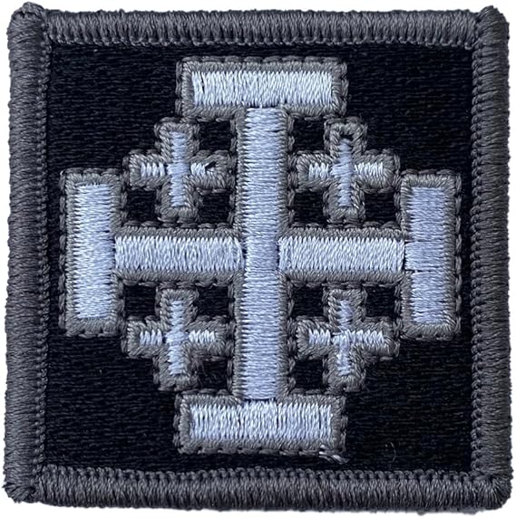 Jerusalem Cross - 2" x 2" Tactical Morale Patch - Black White