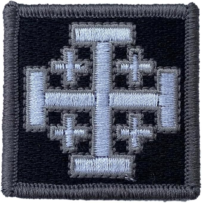 Jerusalem Cross - 2" x 2" Tactical Morale Patch - Black White