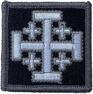 Jerusalem Cross - 2" x 2" Tactical Morale Patch - Black White