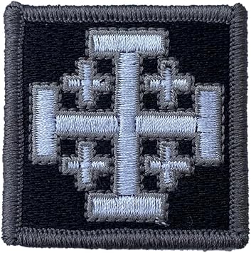 Jerusalem Cross - 2" x 2" Tactical Morale Patch - Black White