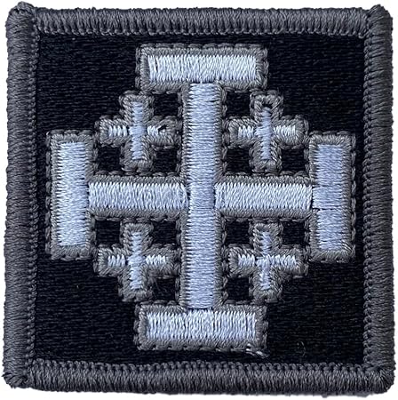 Jerusalem Cross - 2" x 2" Tactical Morale Patch - Black White
