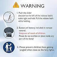 Vista 7 de Homemory Paquete de 2 guirnaldas de 100 luces LED de 33 pies, funciona con pilas, con control remoto, impermeable, 8 modos de luciérnaga, luces