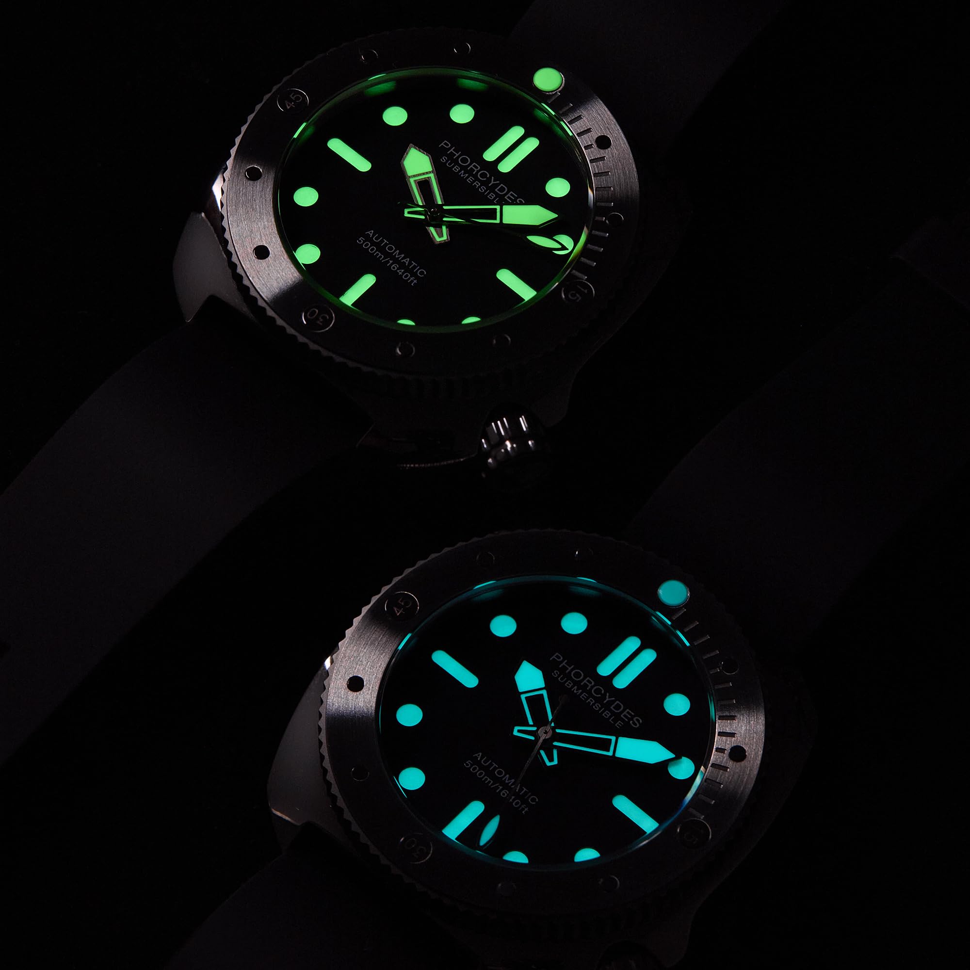 PHORCYDES PH-1 500M Montre de plongée mécanique NH35A Automatique Boîtier en acier inoxydable Lumineux