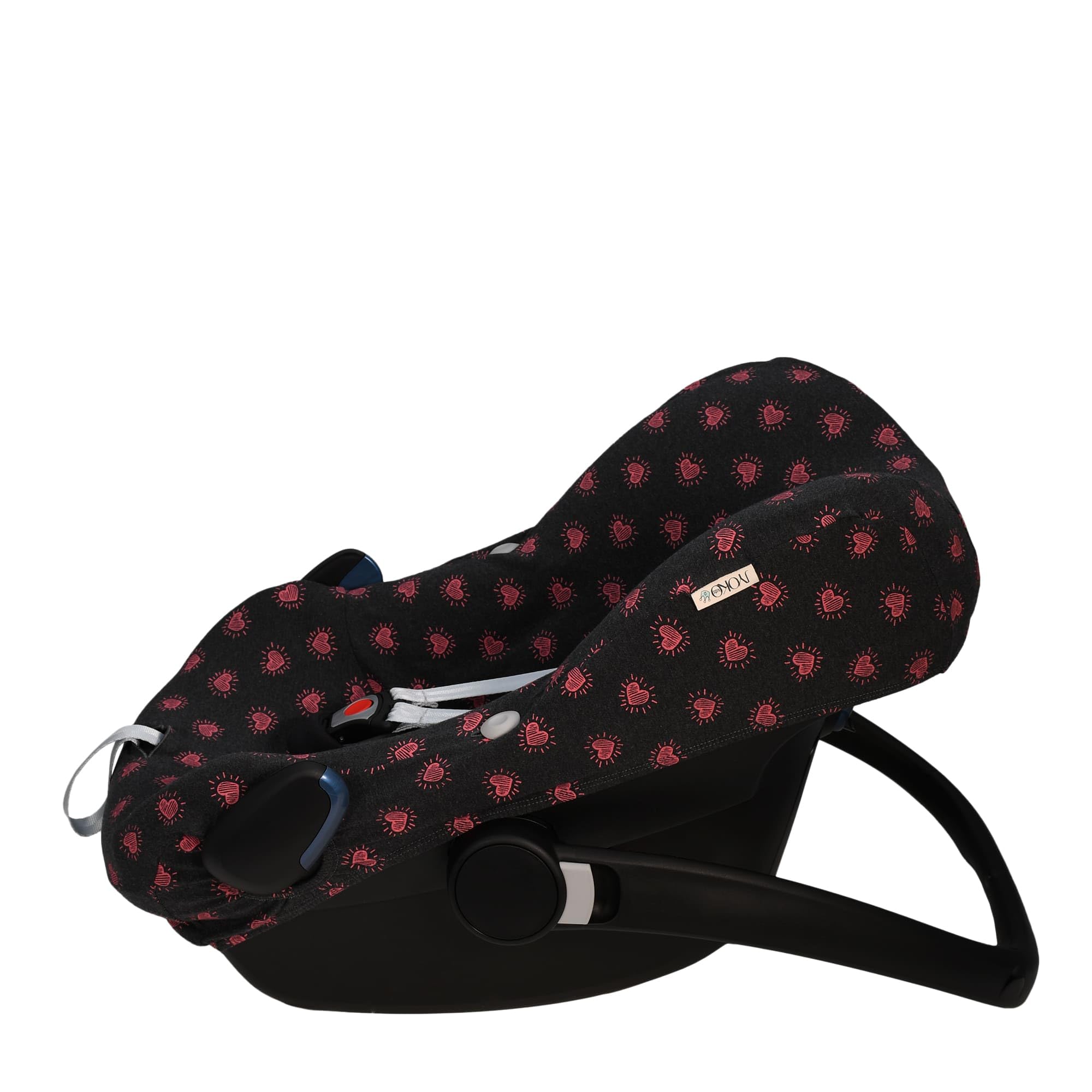 JYOKO KIDS Rivestimento per seggiolino auto in cotone compatibile con Maxi Cosi Pebble (Fluor Heart, Pebble Pro I-size)