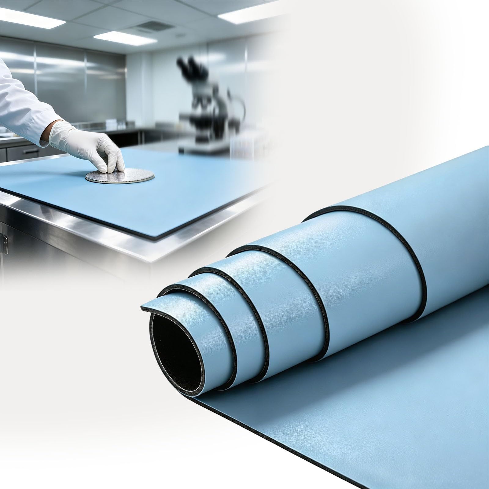 alfombrilla soldadura Rollo De Tapete ESD De Escritorio De 0,5 Cm De Grosor Antideslizante, Kit De Tapete De Mesa Antiestático Esd De Caucho De PVC(W 70 CM L 150 CM T 0.5 CM)