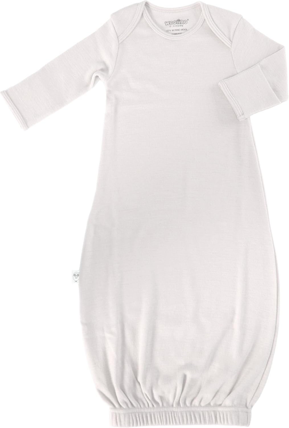 Woolino Infant Nightgown - 100% Superfine Merino Wool Baby Gowns - Newborn Sleeper Gown for Boy & Girl - 0-6 Months