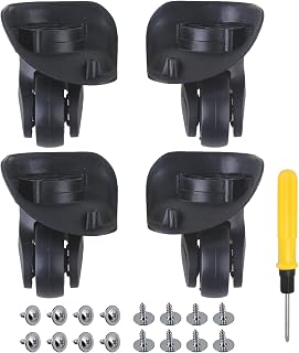 BQLZR Black DIY W041-2 Left & Right Luggage Swivel Wheels Small with Screws 360 Degree Rotation Pack of 4