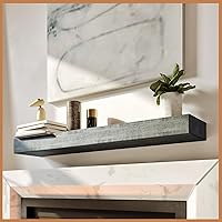 Vista 8 de Avana Mantel rústico para chimenea, madera hecha a mano, 72 x 8 x 5 pulgadas, acabado espresso