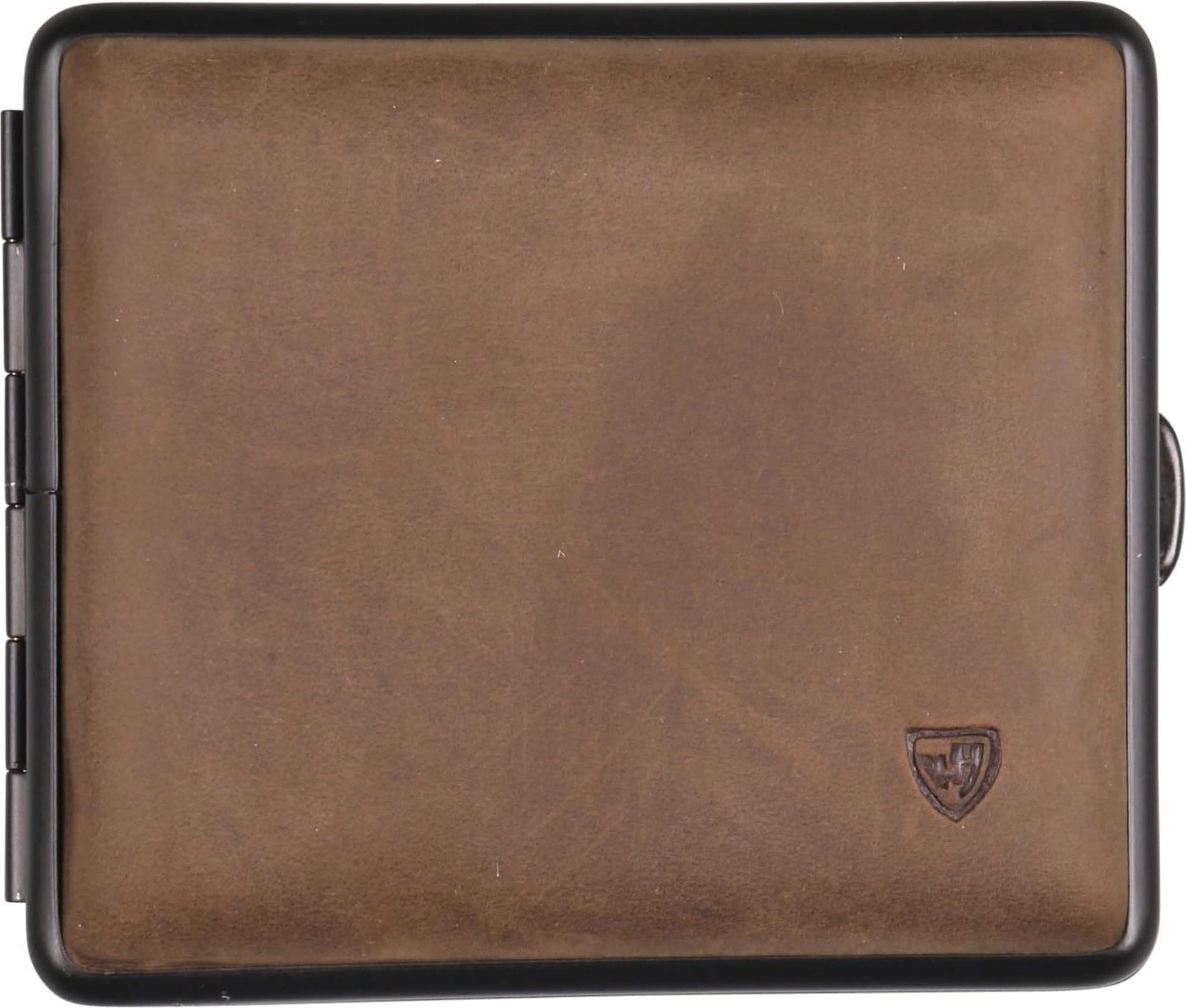 Amazon.com: Vom Hofe Cigarette Case 18 King Size / Metal Soft Leather Dark  Brown / Black Frame / 83 mm Wide / Elastic Strap / Made in Germany : Health  & Household