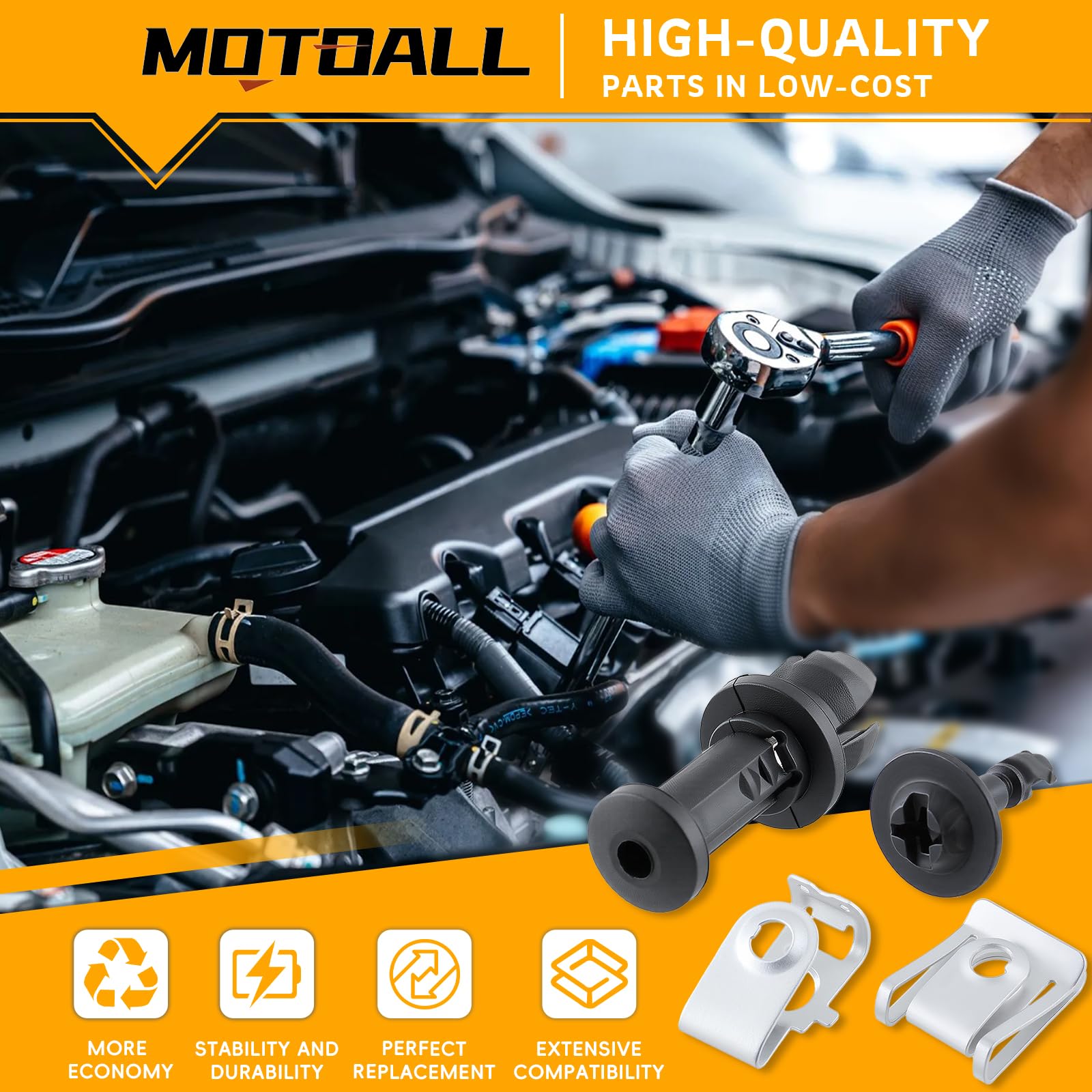 20-Piece Underride Guard & Engine Cover Installation Clip Kit For Audi A4, A5, A6, Q3, Q5, RS5