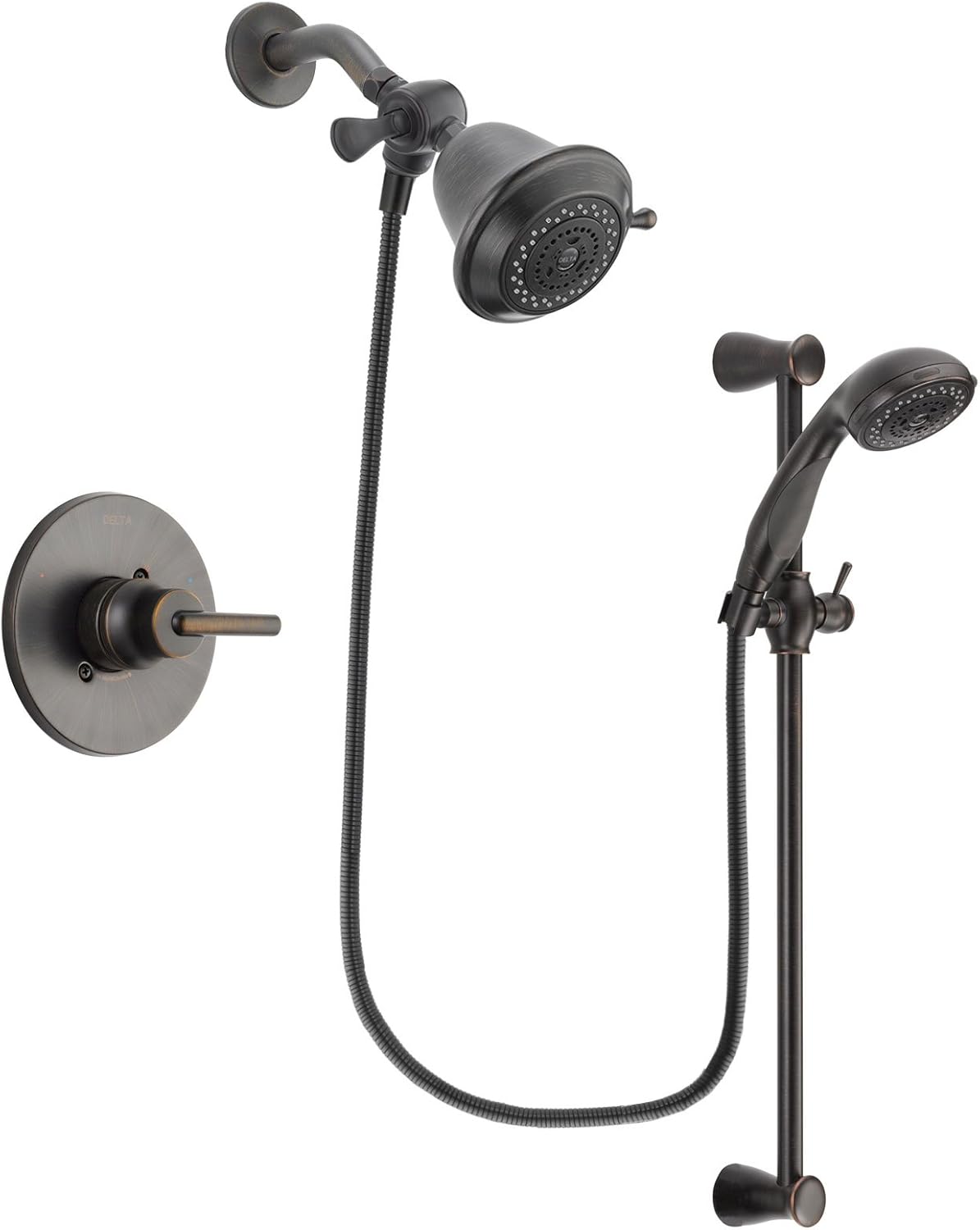 Delta Trinsic Bronze Finish Shower Faucet System Package with