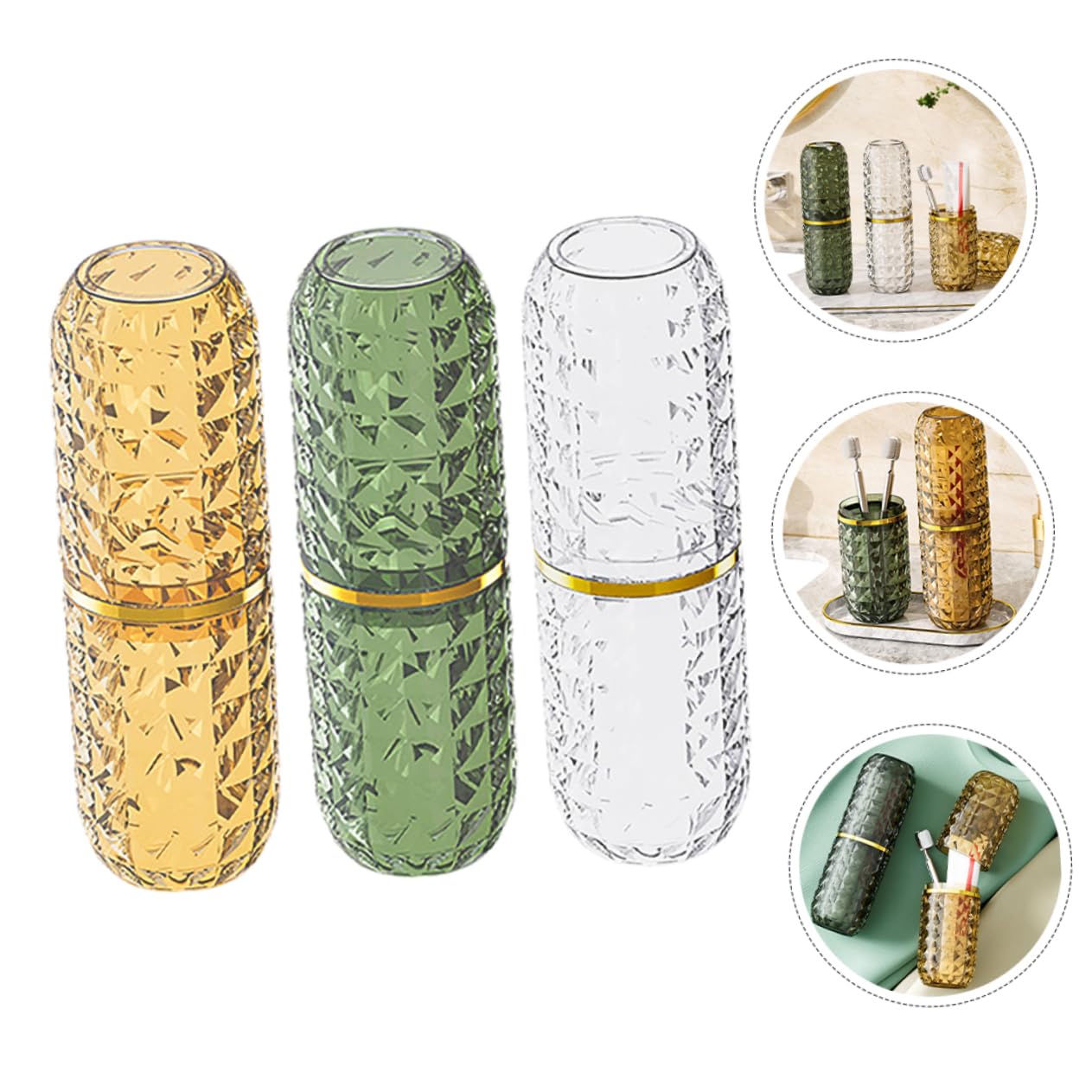 Yardenfun 3pezzi Portaspazzolini Da Viaggio Da Contenitore Per Dentifricio Organizer Portatile Per Spazzolini Portaspazzolino Per Bagno Portaspazzolino