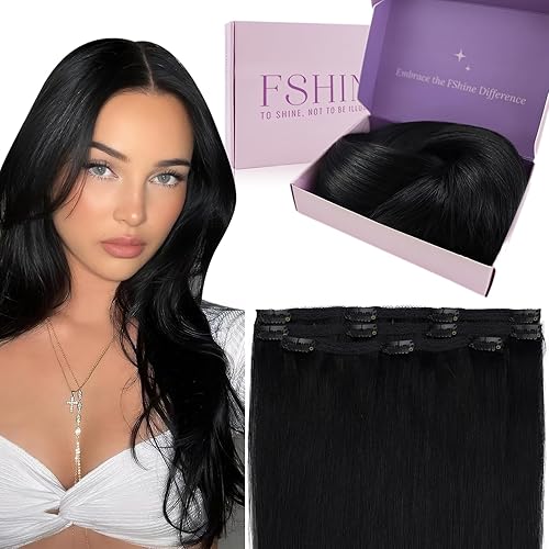 Fshine Extensiones de cabello humano real con pinzas, color marrón ceniza a rubio ceniza y rubio platino, sin costuras, extensiones de cabello