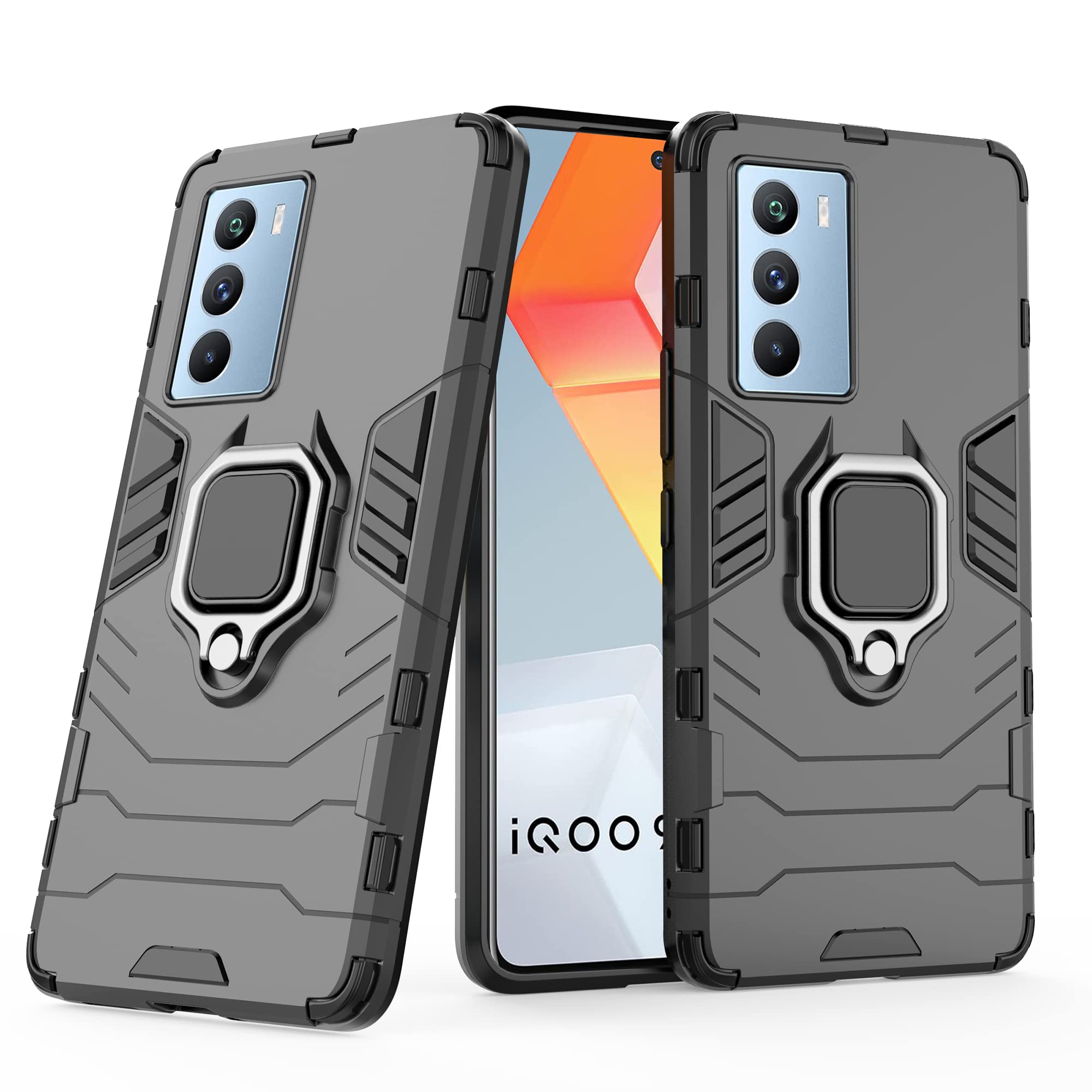 CEDO Rugged iQOO 9 SE (5G) Defender Case | Rotating Ring Holder & Kickstand in-Built | Military Grade Armor | Bumper Back Cover (Black) (B0B7XJHLZ3) Amazon Price History, Amazon Price Tracker
