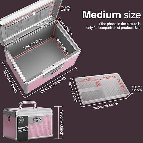 Miniatura 8 de GODLONSEN Caja de bloqueo de medicina, Caja de bloqueo de medicamentos con llave, Caja de medicina cerrada, Caja de bloqueo de medicina, Caja de