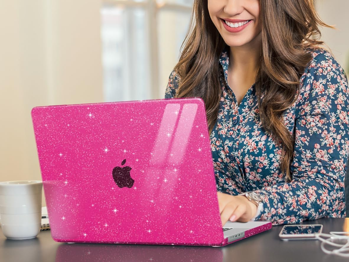 CISSOOK Sparkly Glitter Rose Pink Case for MacBook Pro 14 inch Case M5 M4 M3 M2 M1 Chip 2025 2024 2023 2022 2021 Release Model A3434 A3112 A3185 A3401 / A2918 A2992 / A2779 / A2442 - Image 7