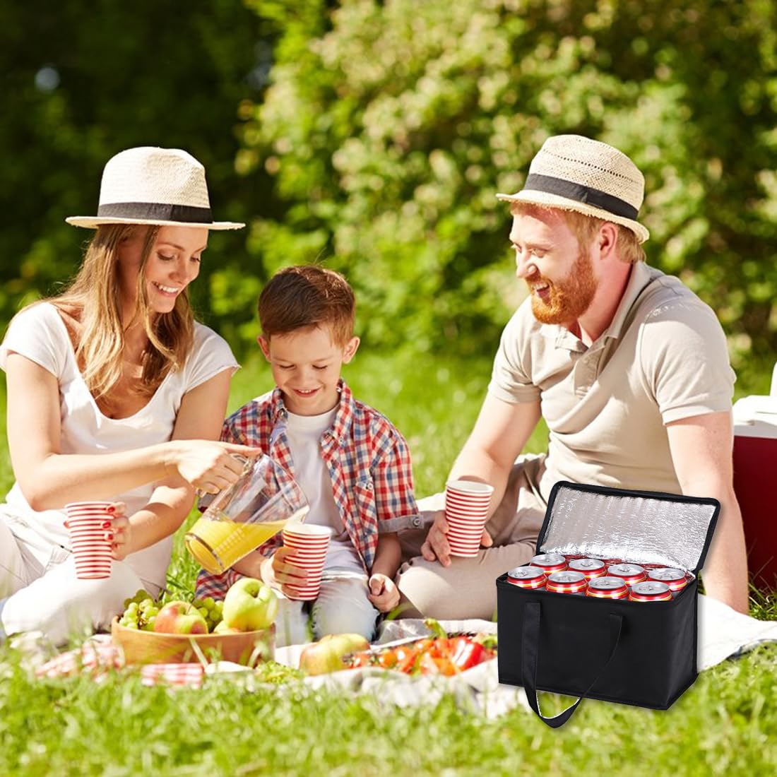 Bolsa Refrigeradora Plegable, Bolsa de Almuerzo Térmica para Viajes al Aire Libre, Camping y Barbacoa