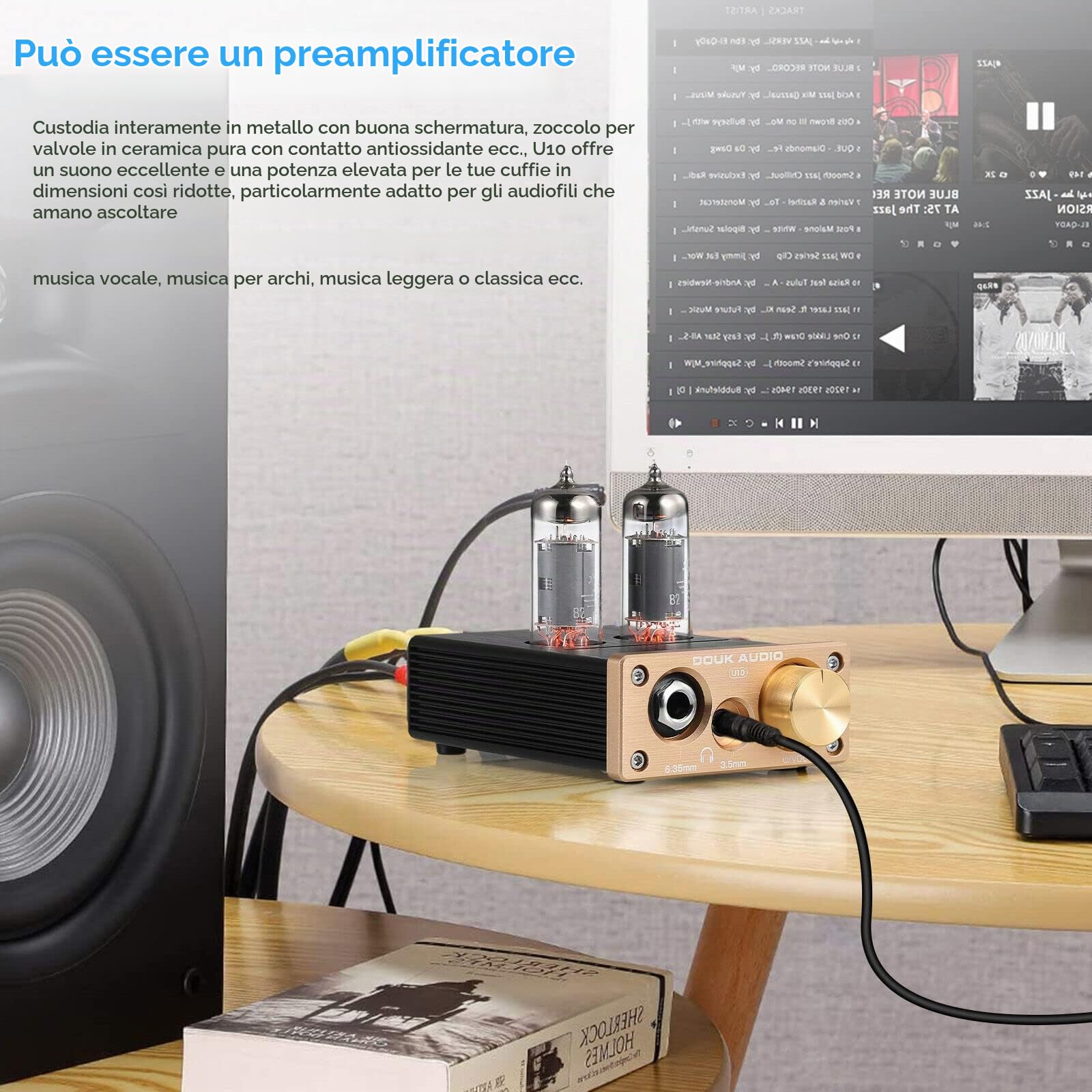 Douk Audio U10 Mini amplificatore per cuffie HiFi Tube Headphone Amplifier Stereo preamplificatore per altoparlante domestico