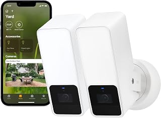 Eve Outdoor Cam (biała) 2-pak – inteligentna kamera do monitoringu ze światłem, noktowizor, czujnik ruchu, Wi-Fi, najwyż