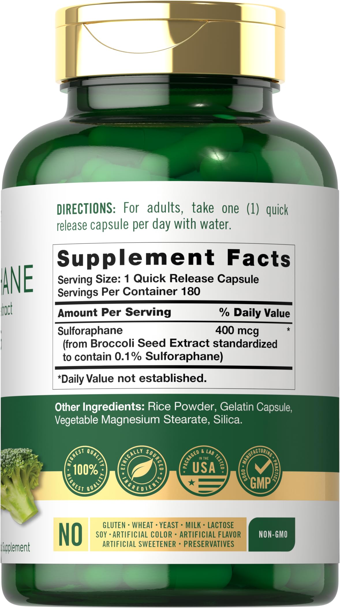 Carlyle Sulforaphane Supplement | 400 mcg | 180 Capsules — Amazon image 2