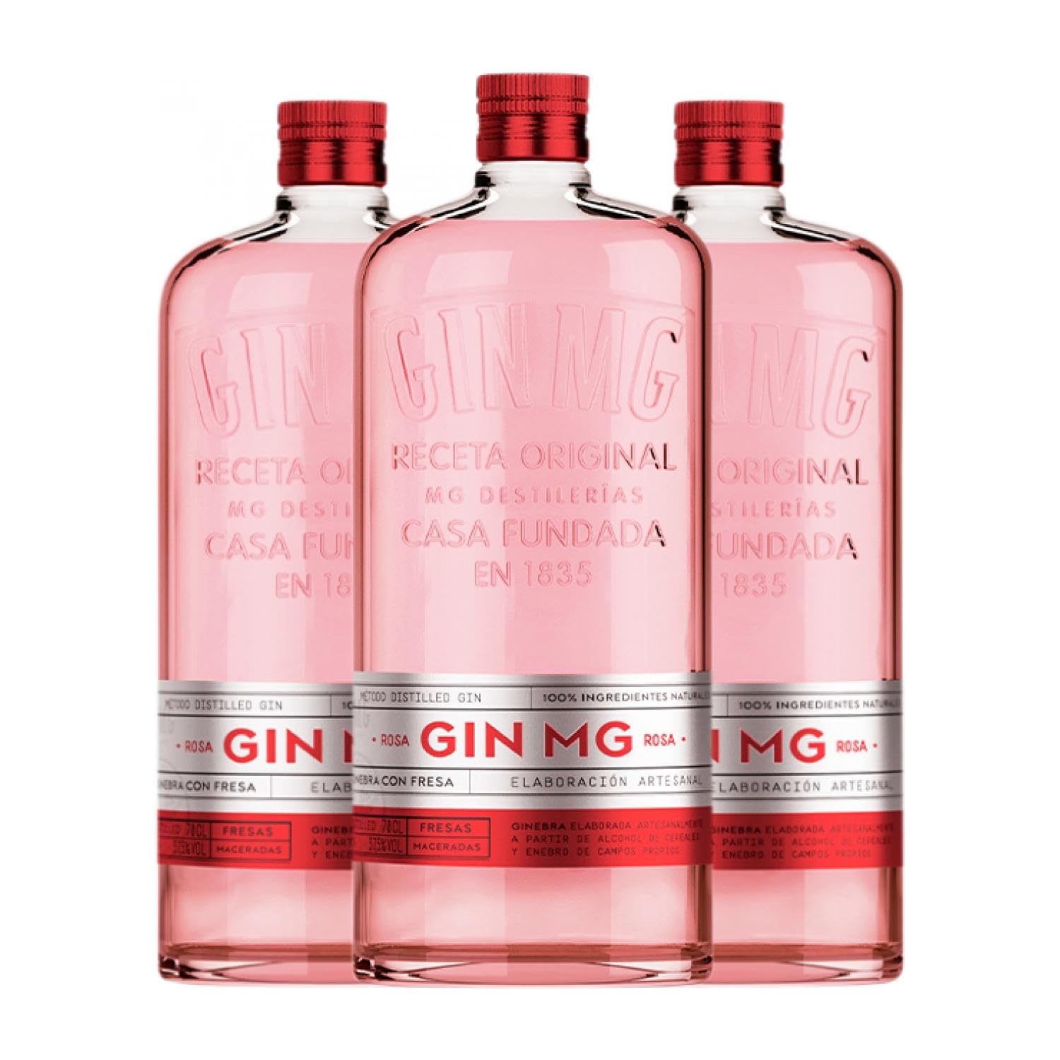 Ginebra MG Rosa 70 cl (Caja de 3 Botellas de 70 cl)