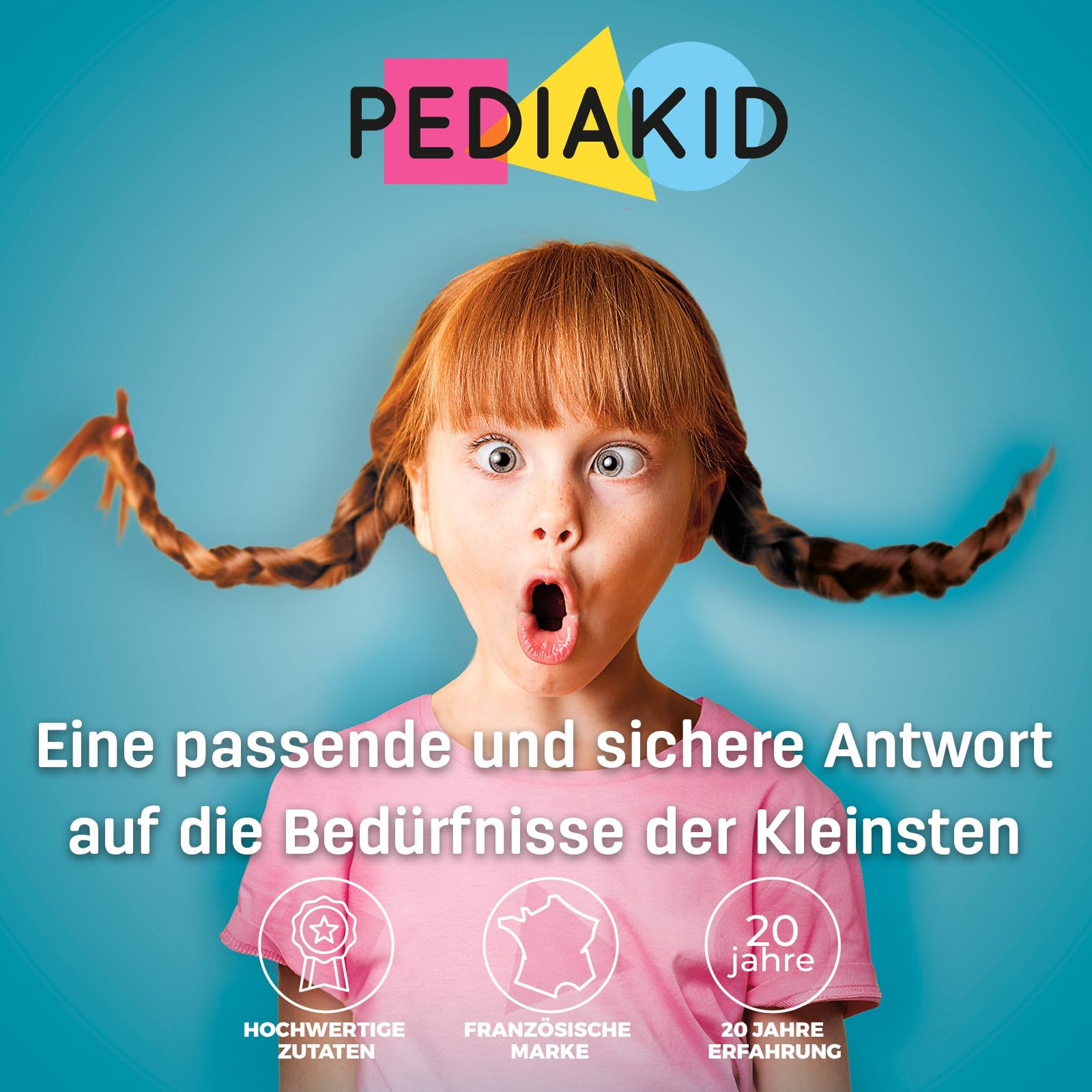PEDIAKID - Nervosität Sirup - Natürliche Nahrungsergänzung - Exklusive Formel mit Agavensirup - Fördert die Beruhigung - Reduziert die Unruhe - Aroma Schwarze Johannisbeere - 3 Flaschen à 125 ml