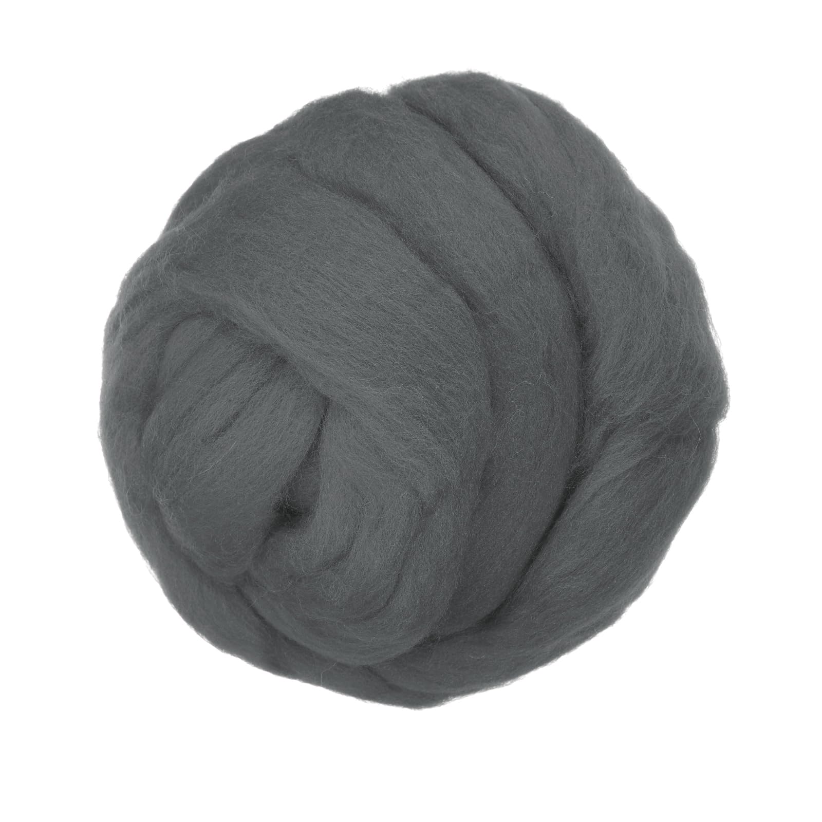 PATIKIL Wool Roving Yarn, 150G/5.3OZ Soft Felting Wool Pure Chunky Roving Yarn Bulk for Needle Felting Knitting Blanket Spinning Weaving DIY Craft, Black Gray