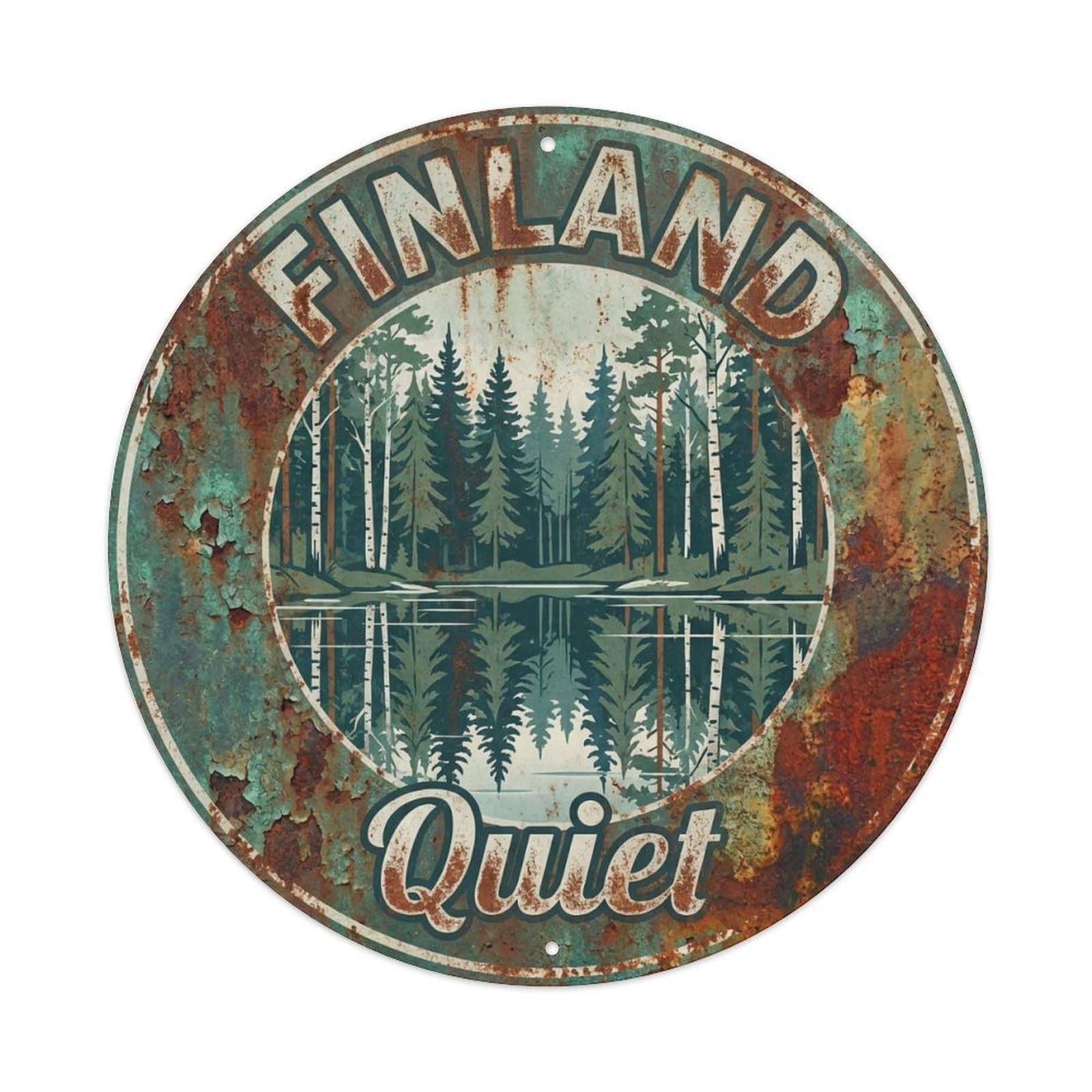Vintage Travel Finland Original Metal Tin Sign
