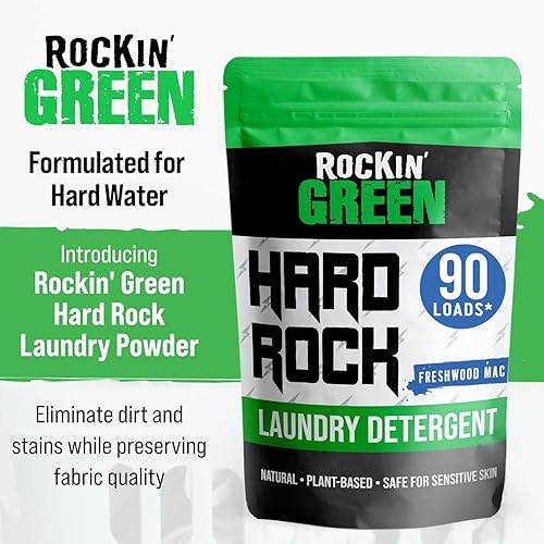 Miniatura 75 de Rockin' Green Detergente para ropa sucia, a base de plantas, detergente en polvo natural para ropa, vegano y biodegradable, seguro para pieles