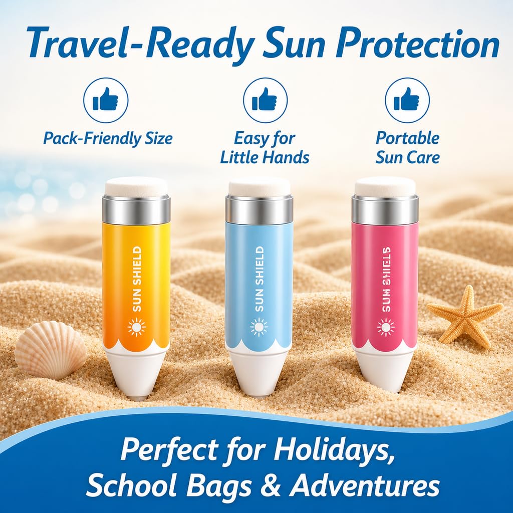 Sunscreen Applicator - Blue, Refillable Roll-On Sponge Dispenser with Soft Head for Sunscreens & Lotions, No-Mess Face Body Suncream Spreader for Kids Adults & Families, 1 Fl Oz Travel Size Beach Pool