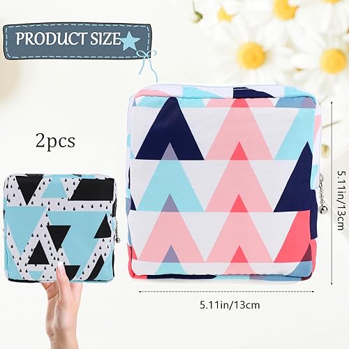 Miniatura 2 de KALIONE Bolsa de almacenamiento de servilletas sanitarias, bolsa de período, bolsas de almohadillas menstruales reutilizables portátiles, bolsas de