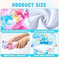 Vista 3 de WAWSAM Paquete de 2 toallas de secado de cabello para niños, toalla de microfibra para el cabello para niñas, gorro de pelo de secado rápido con Azul