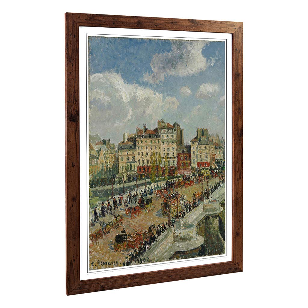 Big Box Art Framed Print of Camille Pissaro The Pont Neuf Design | Wall Art Picture | Home Decor for Kitchen, Living, Dining Room, Bedroom, Hallway, Office, Walnut, A2 / 24.5x18 Inch / 62x45cm