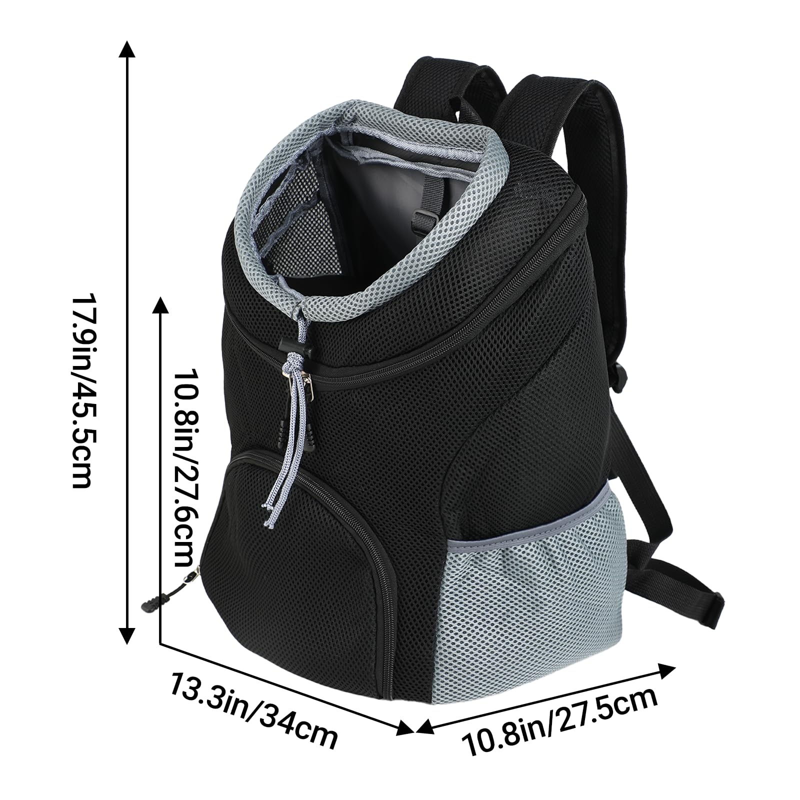 Zaino per Cani e Gatti Regolabile e Traspirante（3-7kg） - Zaino Porta Cane con Guinzaglio di Sicurezza e Apertura Regolabile - Zaino Gatto Portatile per Escursioni, Bicicletta e Attività all'Aperto