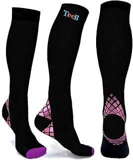 Compression Socks/ (20-30 mmHg) Angle Support, Graduated Athletic Fit for Travel, Running,Sports Socks, Shin Splints, Flight & Maternity Pregnancy. Boost Stamina, Circulation (S/M, Pink 1 Pair)