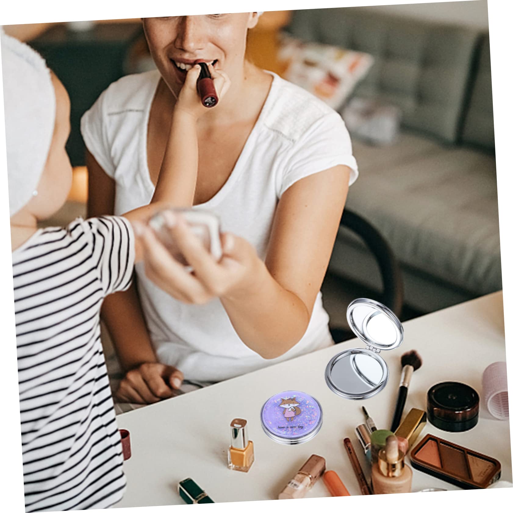 Healeved 5 Specchietti Compatti Pieghevoli Per Il Trucco Da Donna Mini Specchietti Rotondi Portatili Delicati Specchietti Da Mano Accessori Da Viaggio Multifunzione