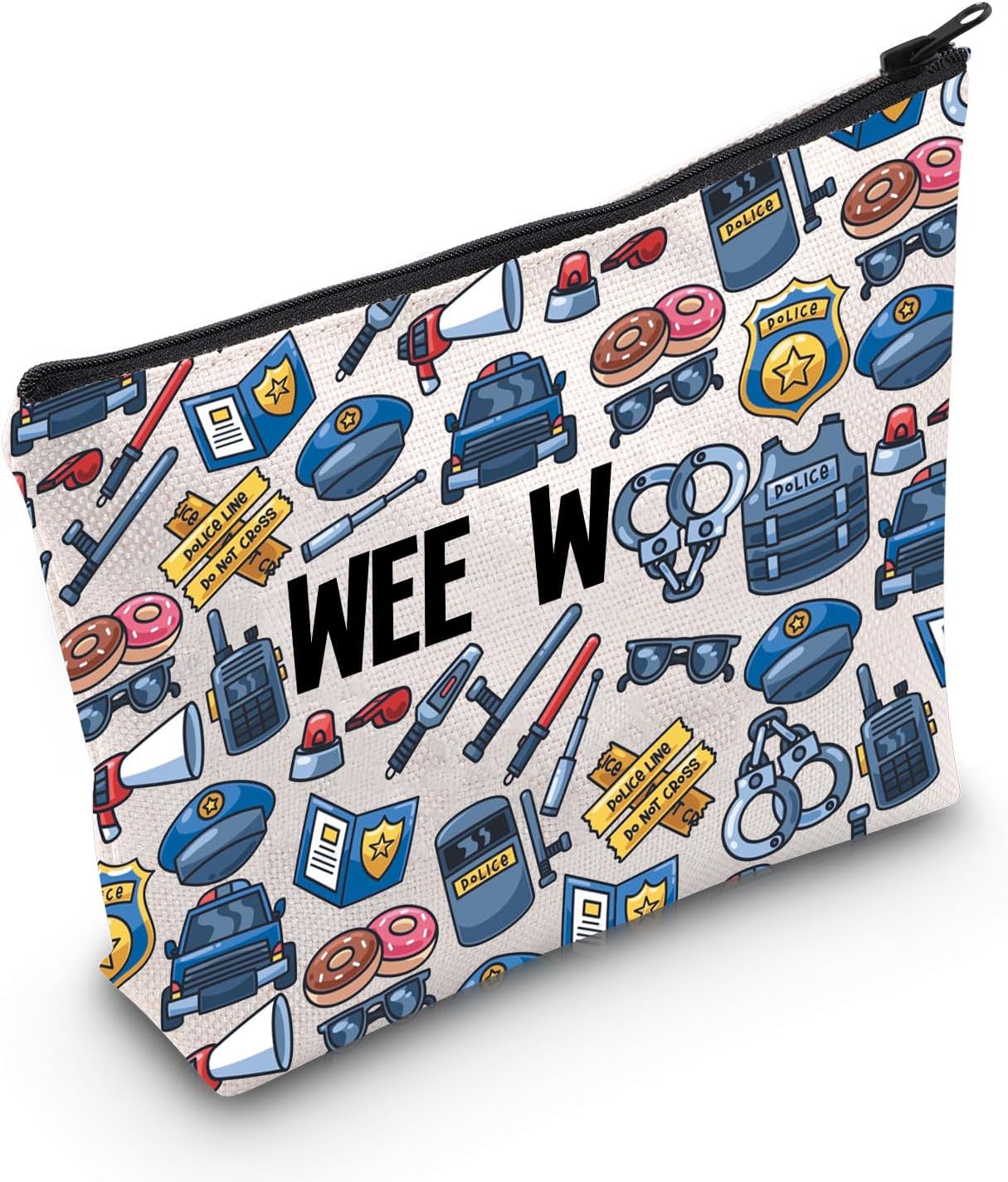 MNIGIU Funny Police Officer Makeup Bag Funny Policeman Gift Cosmetic Bag Police Graduation Gift