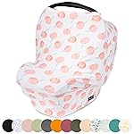 Simka Rose Car Seat Cover Baby & Nursing Cover Up for Breastfeeding - Breathable Multi-Use Privacy Nursing Canopy, Soft Stretchy Rayon Blend Carseat for Baby Boys & Girls - Peaches