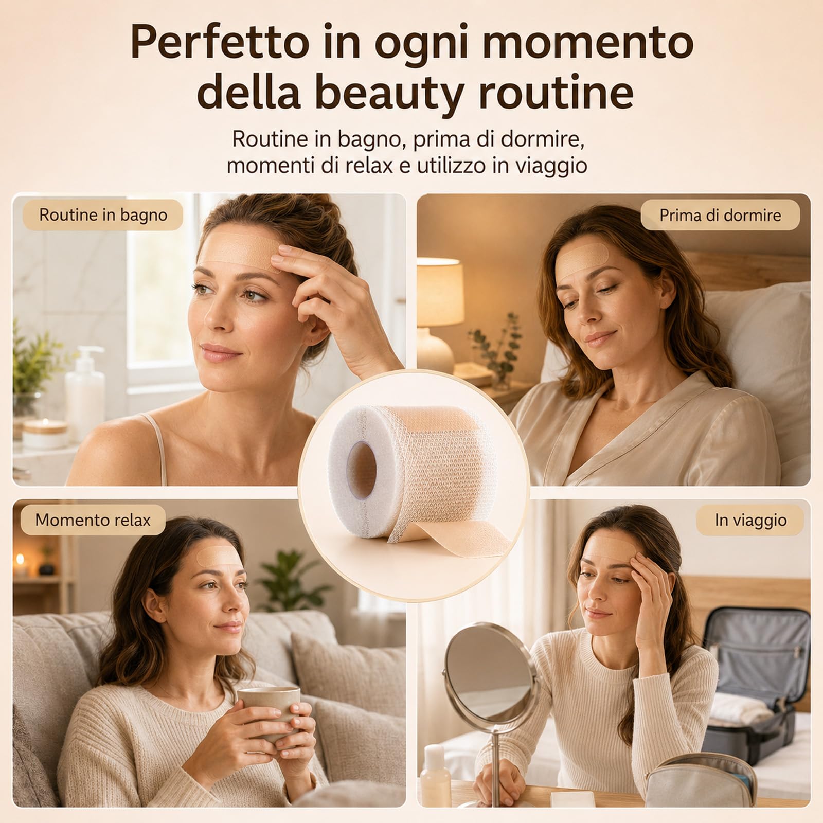 Nuvee Patch Antirughe in Silicone – Trattamento Viso, Collo e Décolleté, Idratante, Levigante, Riutilizzabile, per Rughe e Linee Sottili